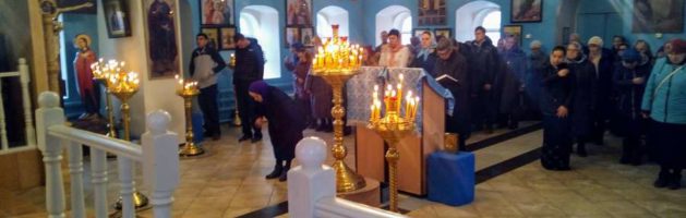 Божественная литургия в Покровской церкви г. Городище
